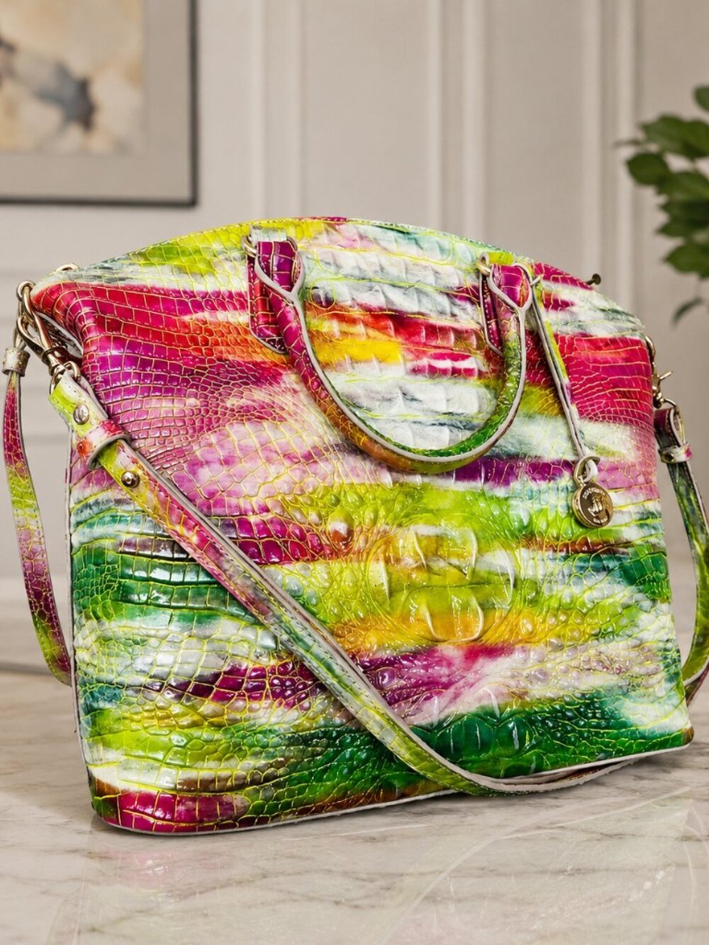 Brahmin Duxbury Satchel Delight Melbourne Multicolor Leather NWT
